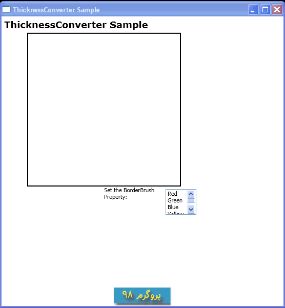 کد استفاده از ThicknessConverter برای تبدیل محتواهای ListBoxItem با wpf و سی شارپ #C
